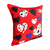 MOSCHINO SILK PRINTED SQUARE SCARF - OLIVE OYL RED APPLIQUE PILLOW SET OF TWO