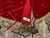 Close-up of luxury red velvet Christmas tree skirt showing sparkling crystal stud embellishments and ornate gold tassel fringe by SADE New York.gold Christmas tree decorations,
silver and white Christmas decorations,
buffalo plaid tree skirt,
Christmas tree skirt, tree skirt, tree skirt Christmas, Christmas tree skirt, mini tree skirt, small tree skirt, gold tree skirt, small Christmas tree, skirt, personalized tree, 84 inch tree skirt