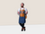 Custom name tag apron made with waxed canvas, top-grain leather accents, and utility pockets