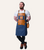 Heavy-duty waxed canvas apron with leather straps and a custom name tag by Sade New York