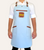 Custom water-resistant canvas apron with leather straps and name patch by Sade New York