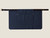 Navy blue leather half apron with front pocket for baristas, servers and restaurant teams