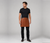 Brown leather half apron for men with adjustable belt and professional bistro uniform style