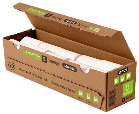 SumUp Exacompta 120 x Thermorollen für 3G+ & Solo Drucker Kit