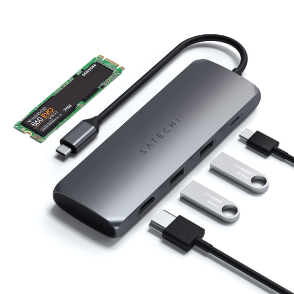 Satechi USB-C Slim Alu Multiport Hub mit SSD Fach