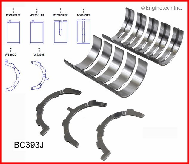 Enginetech Main Bearing Set | Ford 260 290 Boss