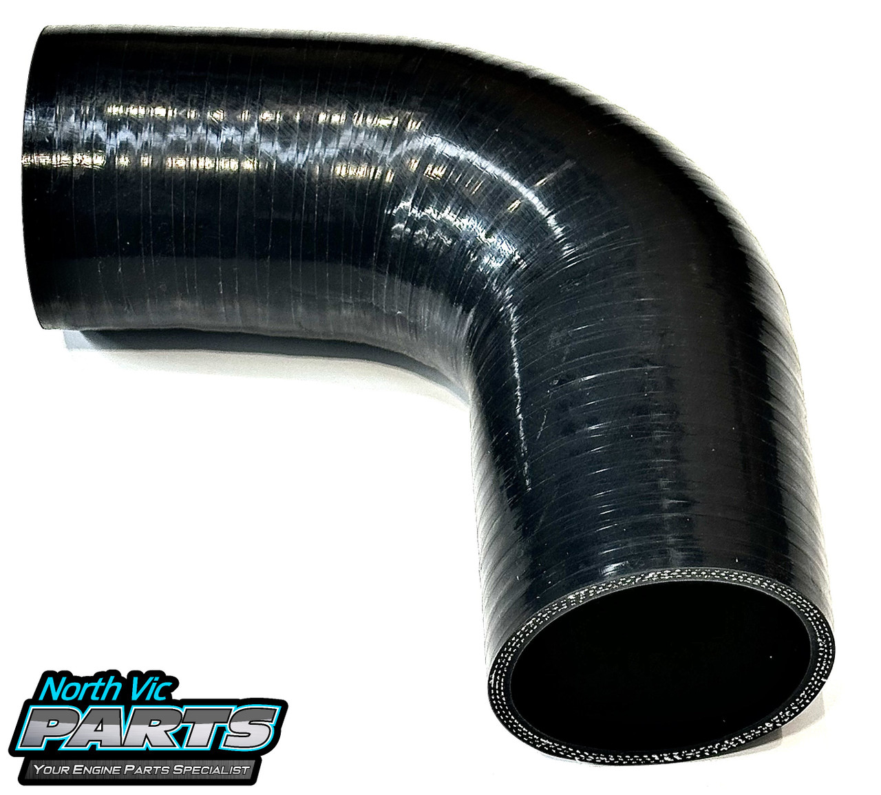 Silicone Hose | 89MM | 90Degree | 200MM Tails | Ends 3 Ply