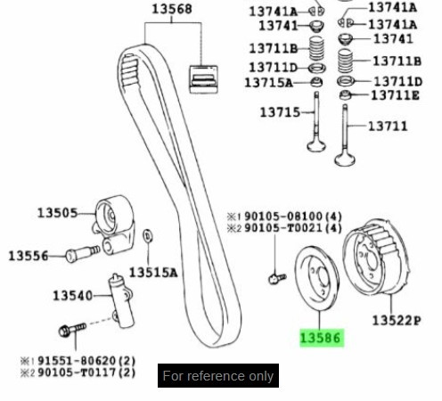 Genuine Flange Camshaft Timing Pulley No.2 | Toyota 1HD-FTE
