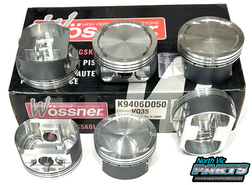 Wossner Forged Piston & Ring Set | 0.50+ Oversize | Nissan VQ35DE