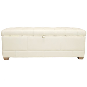 895 Storage Ottoman Taper Leg in Leather