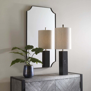 Lennox Black Scalloped Mirror