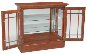 Tully Curio Console with glass doors open