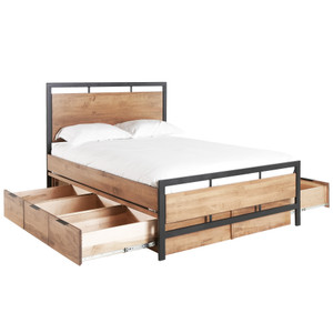 Dane Floating Panel Bed & Drawers shown with drawers open