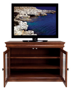 Larken 44" TV Stand - 2 Glass Doors with doors open