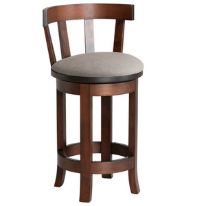 Belton 24" Upholstered Swivel Stool with Back