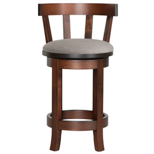 Belton 24" Upholstered Swivel Stool with Back front view