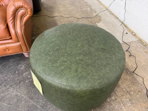 70% Off - 3000 28" Round Ottoman in Leather