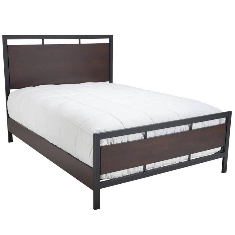 As Shown: Maple Tobacco, Size: Queen, Bed Storage: No, Metal Finish: Textured Black