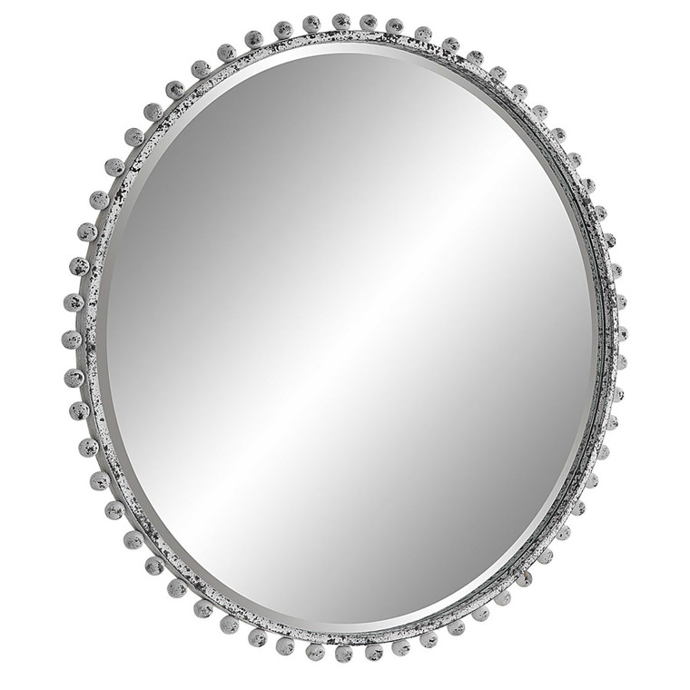 Uttermost Taza Antique White Round Mirror UT09770