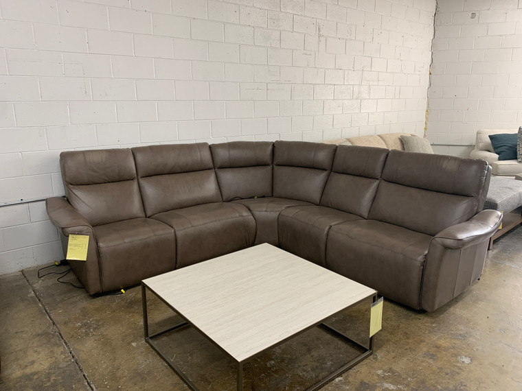 70% Off - Power Sectional in Leather