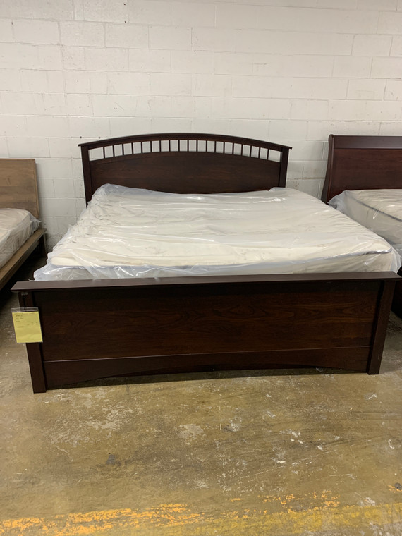 40% Off - King Panel Bed & Drawers, Cherry Tobacco