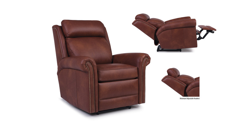 737 Power Recliner with Headrest in Leather