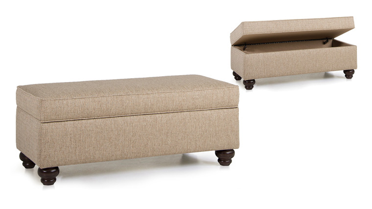 901 Storage Ottoman - Turned Leg