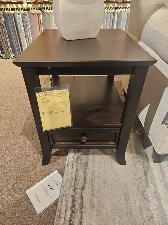 20% Off - Benoit 1 Drawer End Table- Undercut Edge