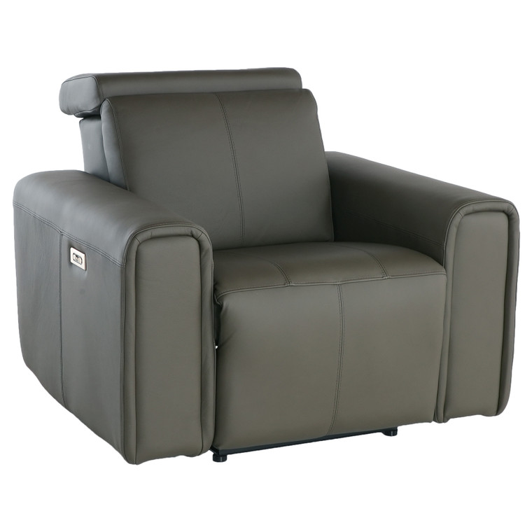 Nya Recliner with Power Headrest - Power Pack in Leather