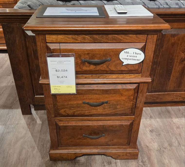 20% Off - Prosperity 3 Drawer Nightstand