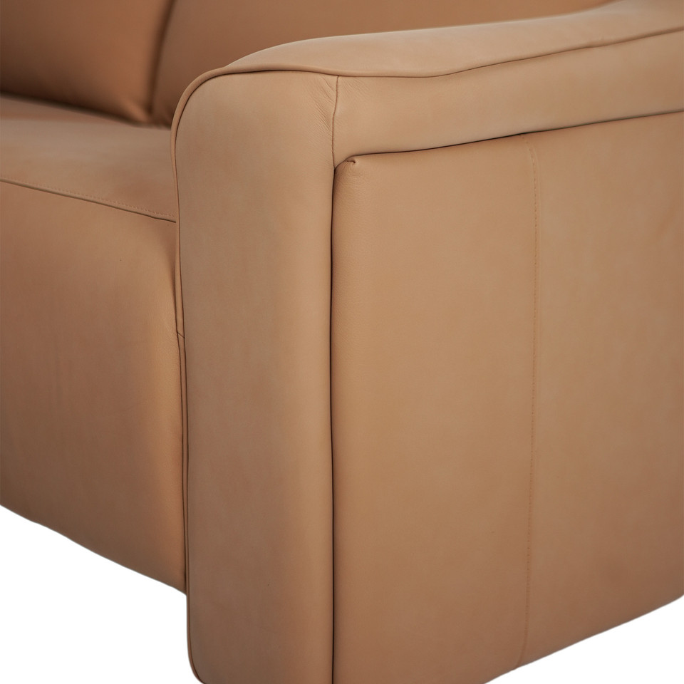 BENNETT SECTIONAL IN LEATHER | ELRAN | PENNY MUSTARD