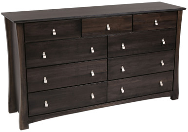 black and tan dresser Antique Empire Dresser in Black with Oak Top and Walnut Veneer Drawers -  Rustic Side Board
