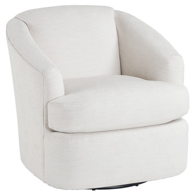 Lessy Swivel Accent Chair Plush Beige POLYESTER Soft Plush Foam Metal by Casagear Home