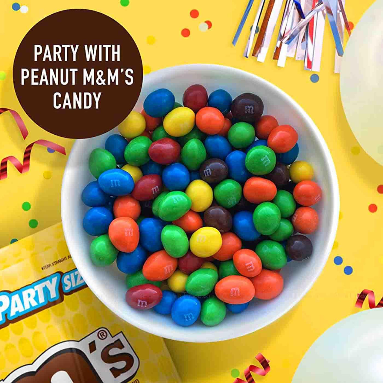 M&M's Mars Peanut Chocolate Bite Sharing Party Bag Pouch M&Ms MMs - Pack of  1 Kg