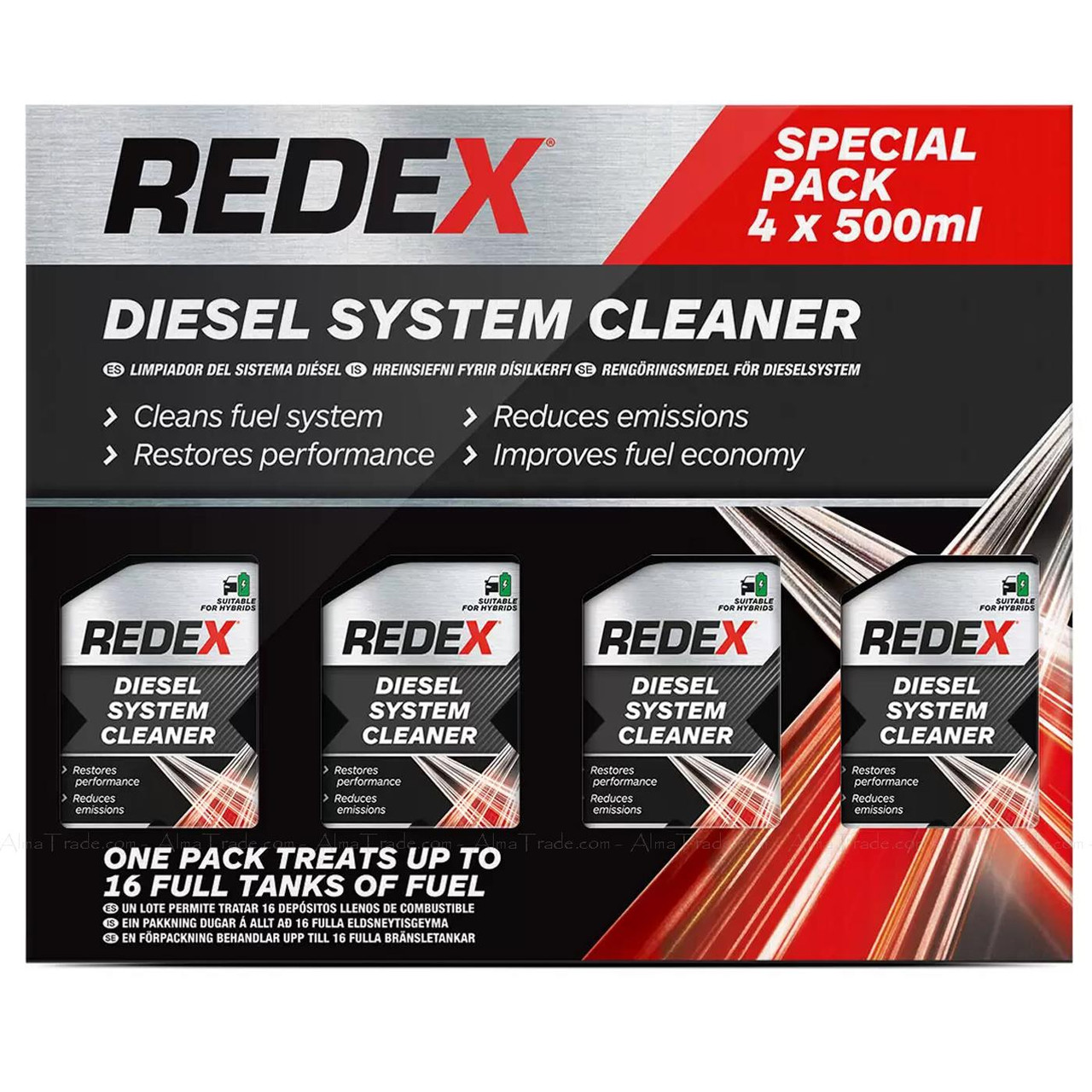 Redex Diesel System Cleaner Fuel Emissions Car Van Performance - Pack of  4x500ml - Alma Trade Ltd