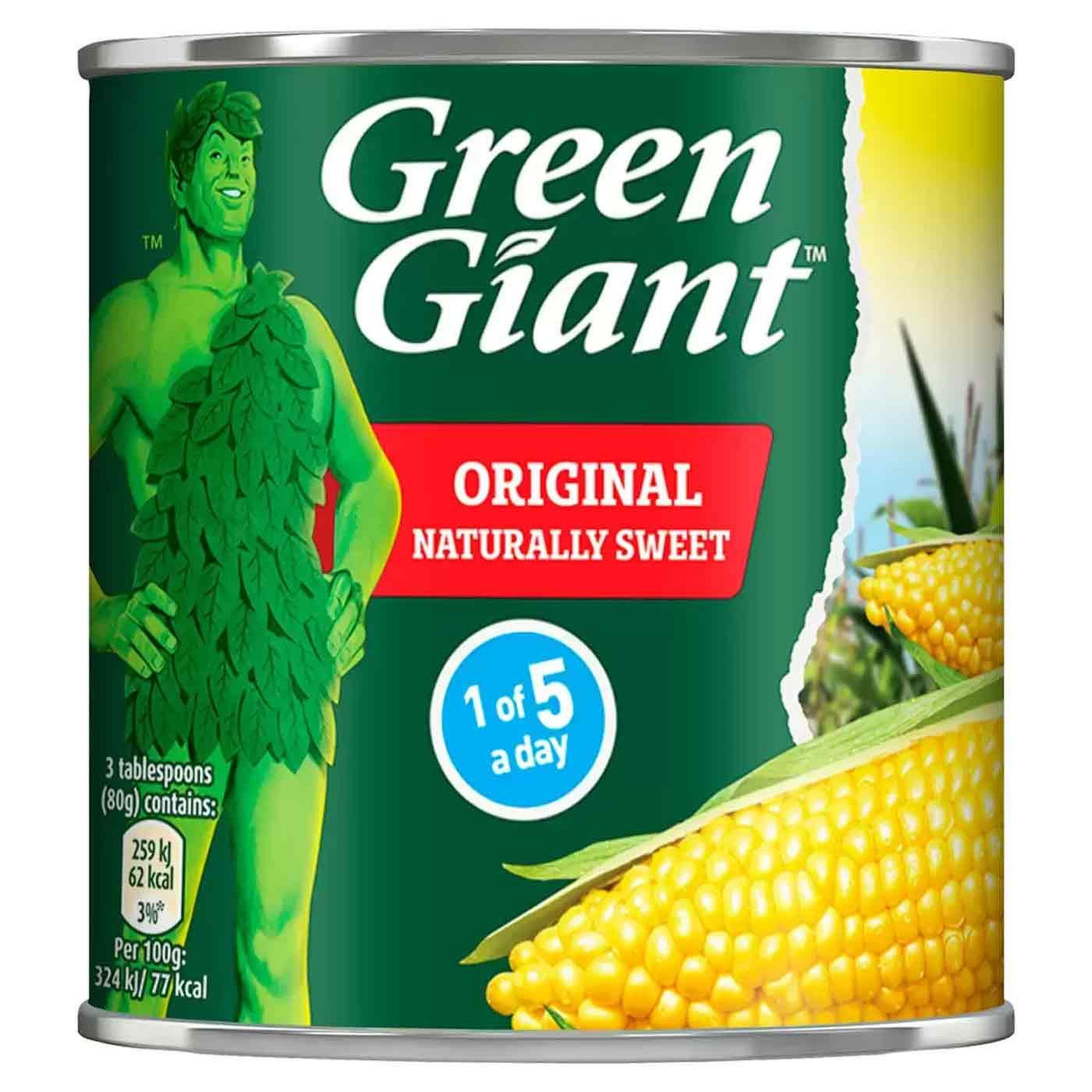 Green Giant Original Sweetcorn Naturally Sweet Corn Brine Tin Cans Pack ...