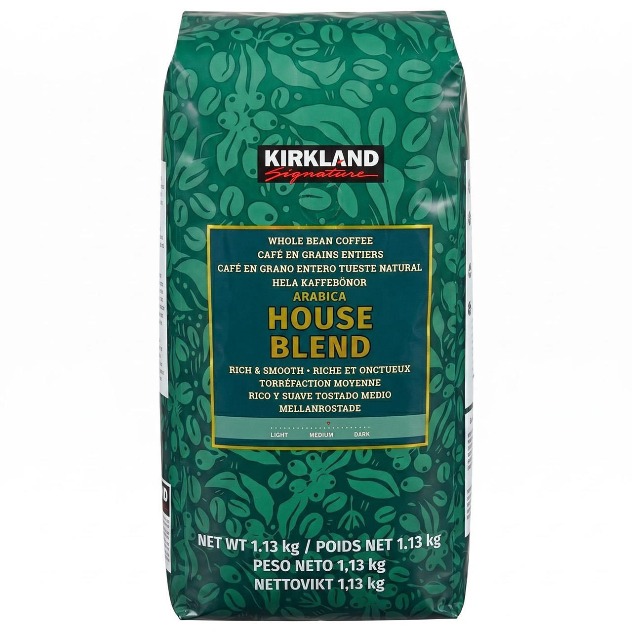 Kirkland Signature Whole Bean Coffee House Blend Medium Roast Rich 
