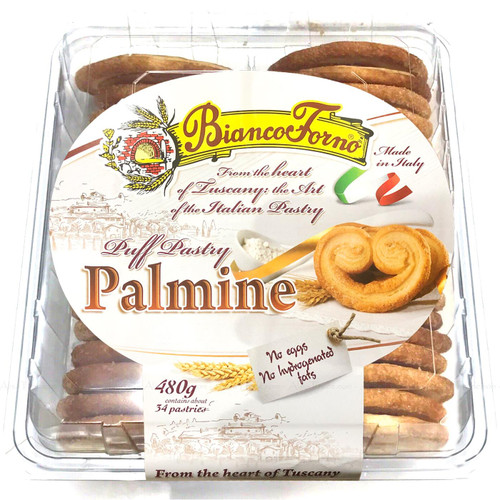 Biancoforno Puff Pastry Palmine Italian Tuscany Contain 34 Pastries Pack of 480g