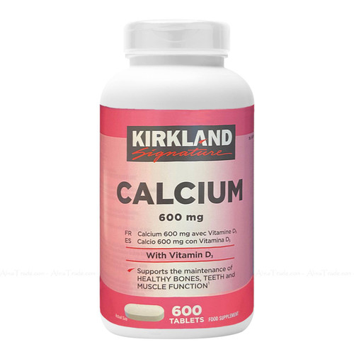 Kirkland Signature Calcium 600mg Vitamin D3 Food Supplement 600 Coated Caplets