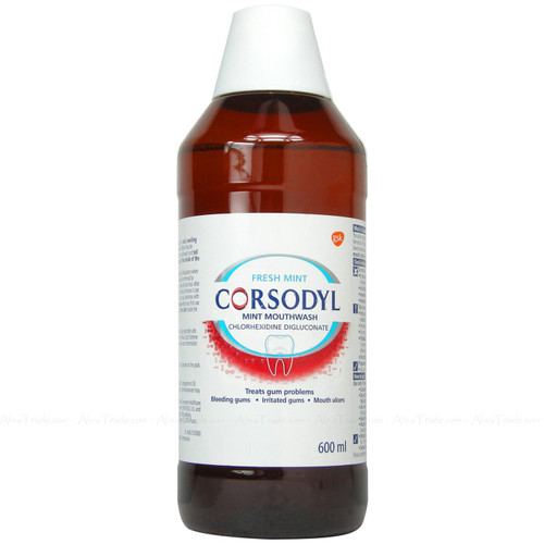 Corsodyl Mouthwash Fresh Mint Mouth Hygiene Wash Treat Prevent Gum Disease 600ml