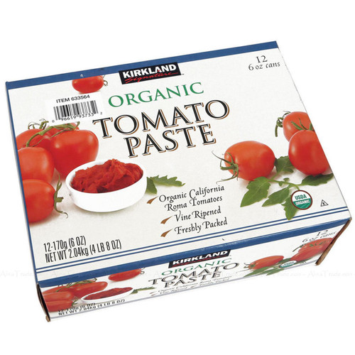 Kirkland Signature Organic Tomato Paste Pizza Pasta Sauce Tin Cans Pack 12x170g