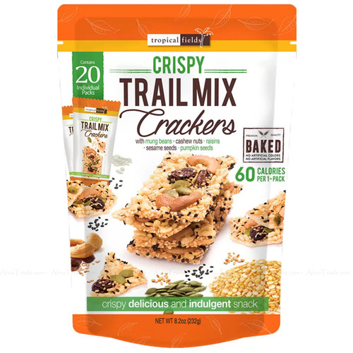 Tropical Fields Crispy Trail Mix Baked Crackers with Seeds Beans Nuts Pack 232g