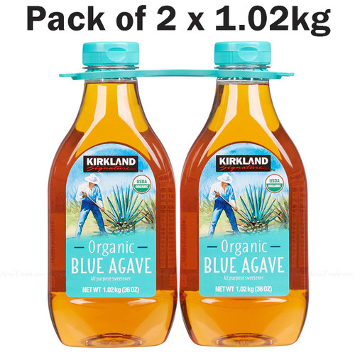 Kirkland Signature Organic Blue Agave Sweetener Vegan Syrup - Pack of 2 x 736ml