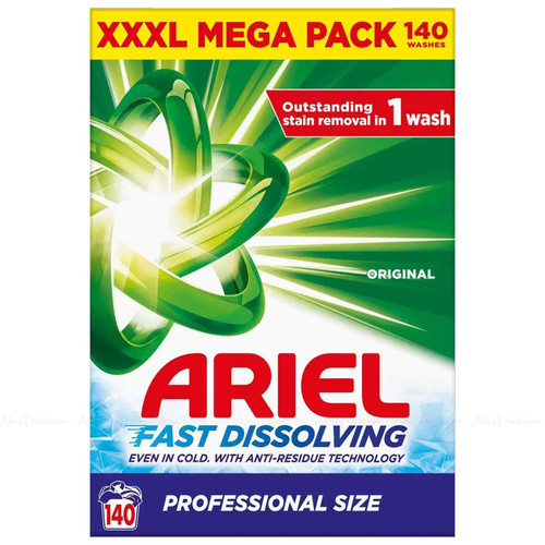 Ariel Professional Laundry Detergent Cleaning Washing Powder 140 Wash Pack 9.1kg