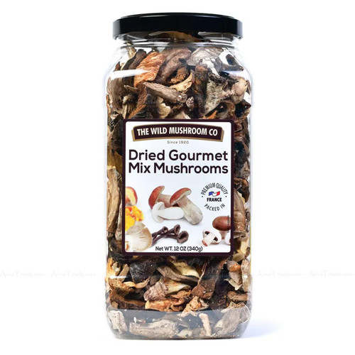The Wild Mushroom Co Dried Gourmet Mix Mushrooms Vegan Cooking Style Jar 340g