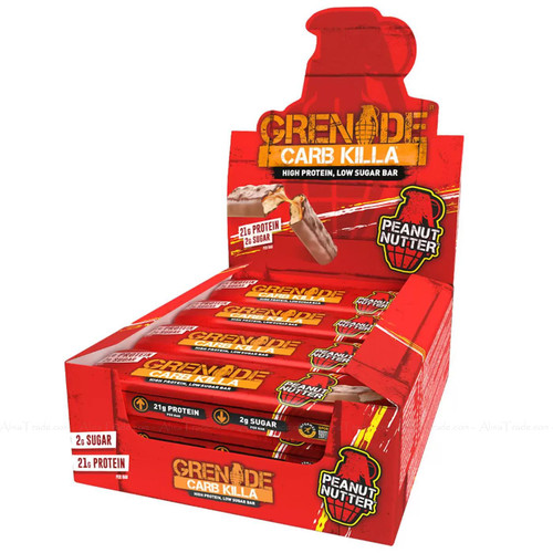 Grenade Carb Killa High Protein Snack Bar Peanut Chocolate Cookie Pack 12 x 60g
