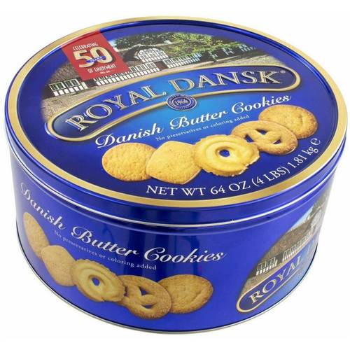 Royal Dansk Kelsen Danish Baked Pure Butter Cookies Biscuit Large Tin Pack 1.8kg