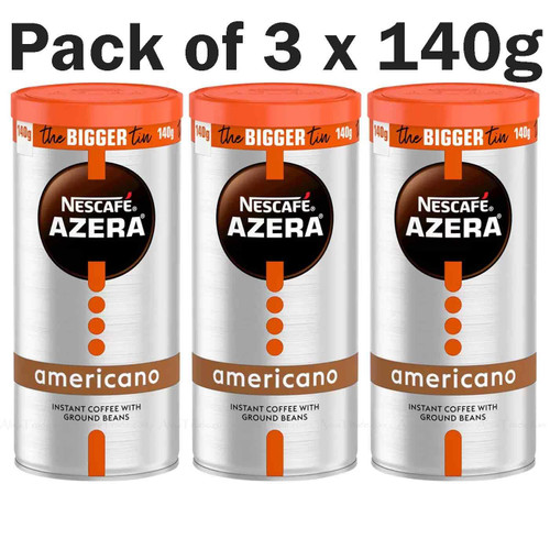 Nescafe Azera Americano Instant Ground Beans Barista Style Coffee Pack 3 x 140g