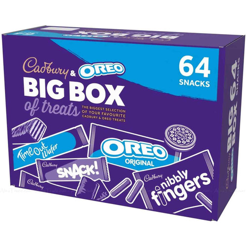 Cadbury & OREO Big Box Treats Chocolate Bars Time Outs Nibbly Fingers 64 Snacks