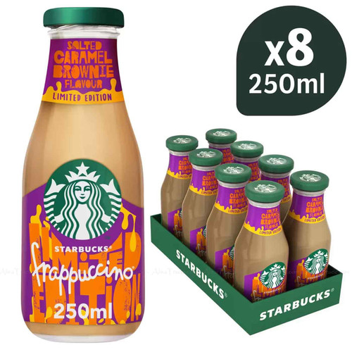Starbucks Frappuccino Salted Caramel Brownie Arabica Coffee Milk Pack 8 x 250ml